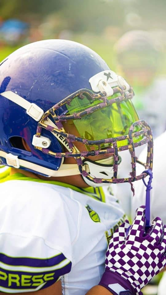 football gloves on helmet Check Mate Receiver Gloves (Purple) – Sleeve King Athletics