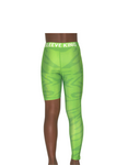 LIME GREEN STRIPES FULL ONE LEG LEGGINGS