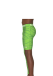 LIME GREEN STRIPES FULL ONE LEG LEGGINGS