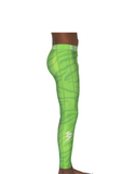 LIME GREEN STRIPES FULL ONE LEG LEGGINGS