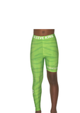 LIME GREEN STRIPES FULL ONE LEG LEGGINGS