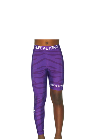 PURPLE STRIPES FULL ONE LEG LEGGINGS