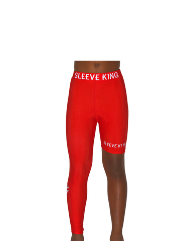 RED SOLID FULL ONE LEG LEGGINGS