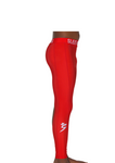 RED SOLID FULL ONE LEG LEGGINGS