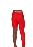 RED SOLID FULL ONE LEG LEGGINGS