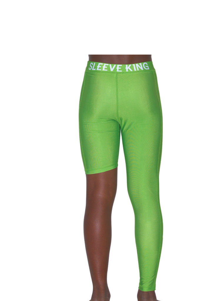 LIME GREEN SOLID FULL ONE LEG LEGGINGS Sleeve King Athletics