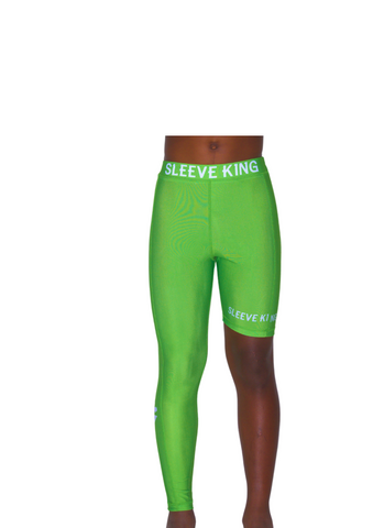 LIME GREEN SOLID FULL ONE LEG LEGGINGS