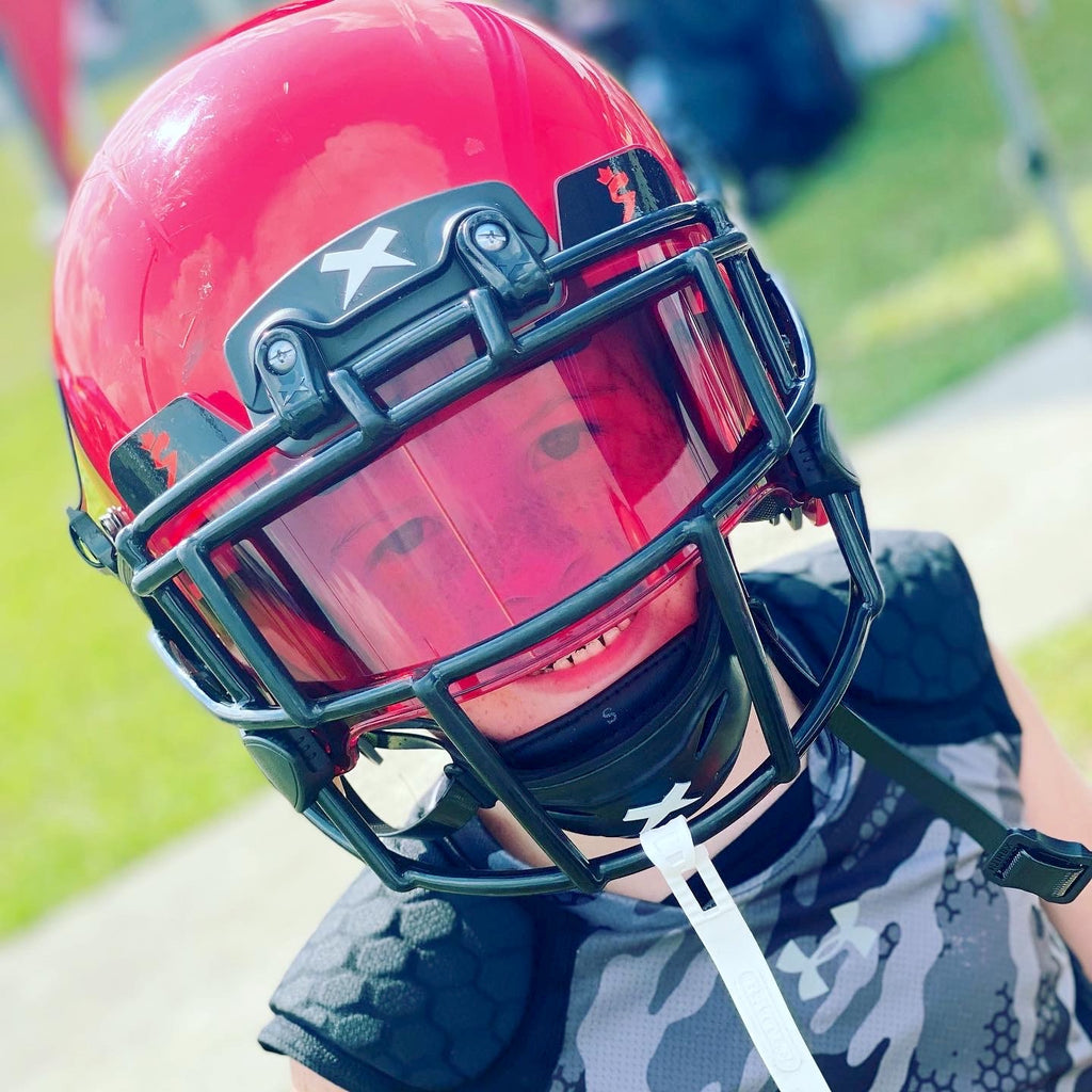 Red Football Visor – Sleeve King Athletics1
